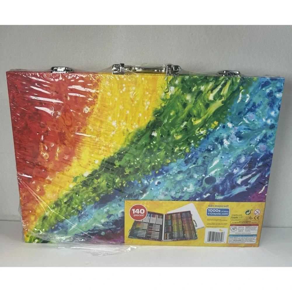 NEW Crayola 140 Piece Art Set Rainbow Case Markers Crayons Pencils Paint‎ 2016